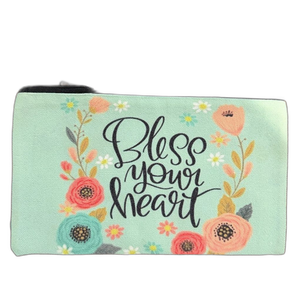 NEW Letter & Flower Print Cosmetic Bag Makeup Bag, Cute Travel Bag